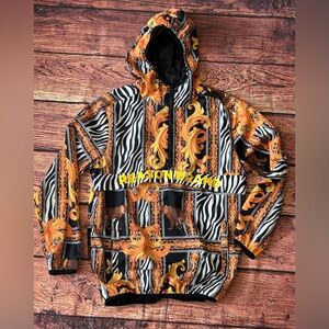 Reason Clothing Brand Black And‎ Gold Windbreaker Size Small